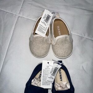 Old Navy Baby Slip-On Shoes - Beige and Dark Blue